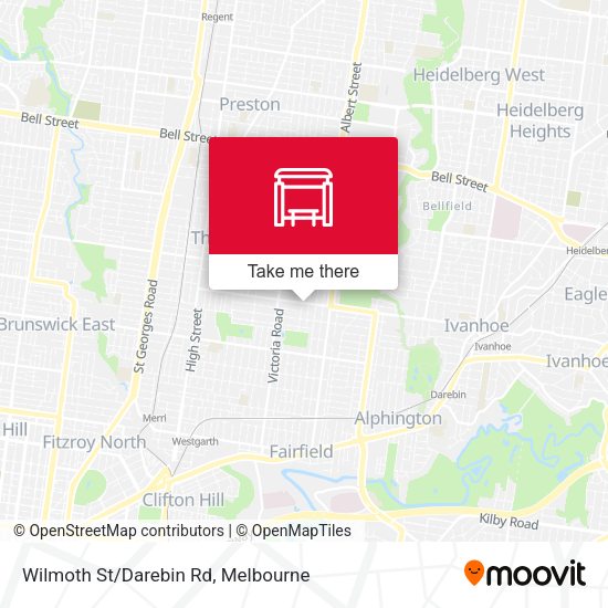 Wilmoth St/Darebin Rd map