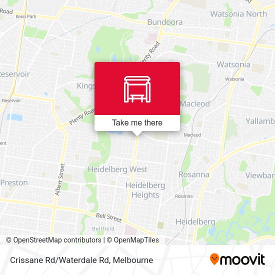 Crissane Rd/Waterdale Rd map