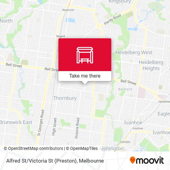 Alfred St / Victoria St (Preston) map