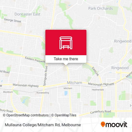 Mullauna College/Mitcham Rd map