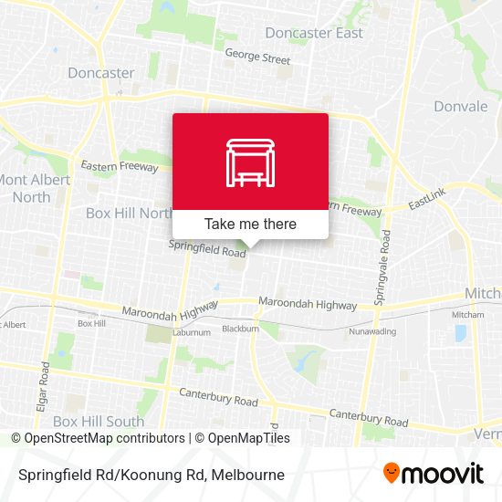 Springfield Rd/Koonung Rd map