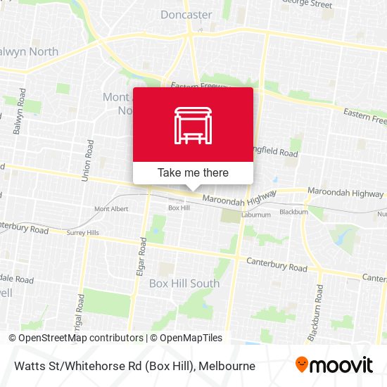 Mapa Watts St / Whitehorse Rd (Box Hill)