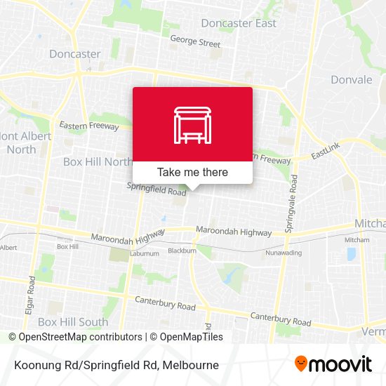 Koonung Rd/Springfield Rd map