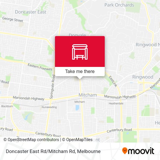 Doncaster East Rd/Mitcham Rd map