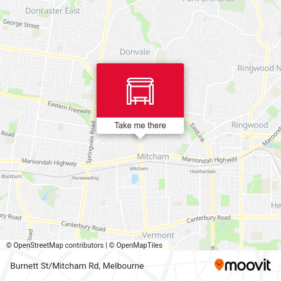 Burnett St/Mitcham Rd map