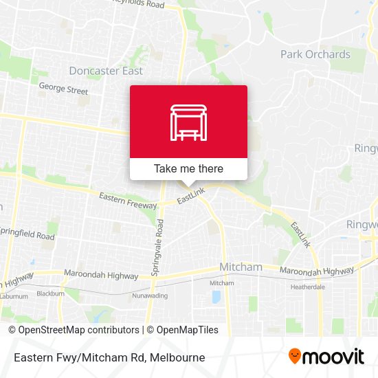 Eastern Fwy/Mitcham Rd map