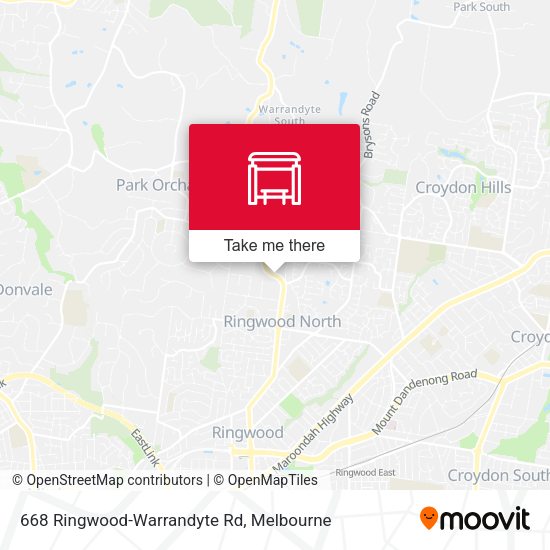 668 Ringwood-Warrandyte Rd map