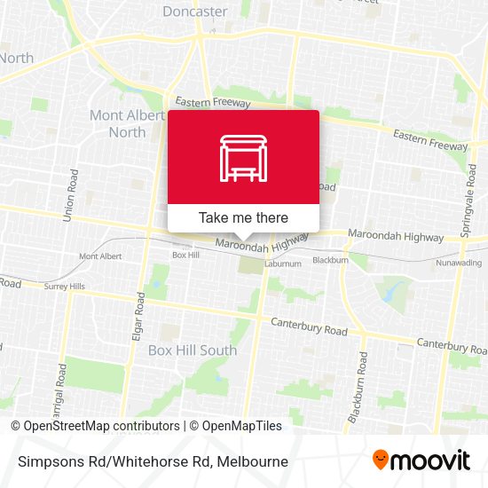 Simpsons Rd/Whitehorse Rd map