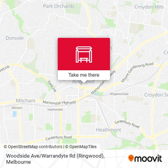 Woodside Ave / Warrandyte Rd (Ringwood) map