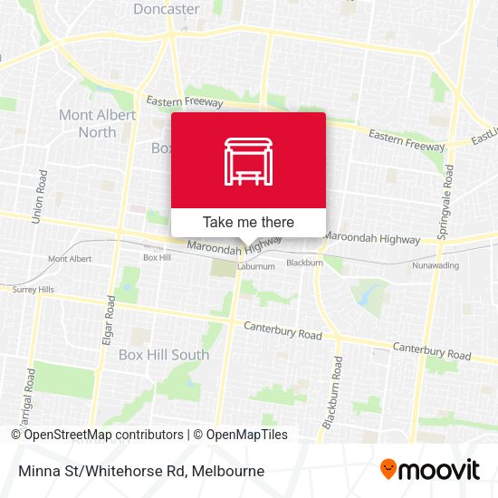Minna St/Whitehorse Rd map