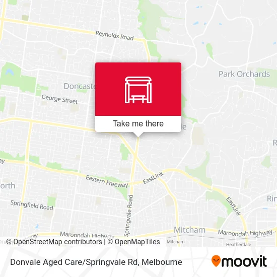 Mapa Donvale Aged Care / Springvale Rd