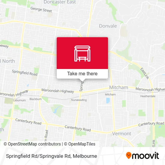 Mapa Springfield Rd/Springvale Rd