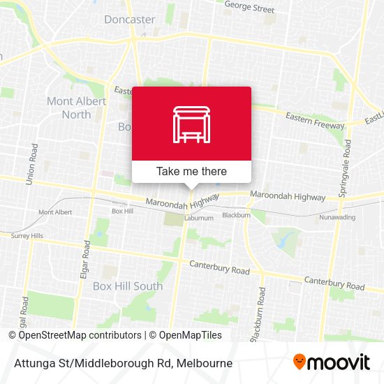 Attunga St/Middleborough Rd map