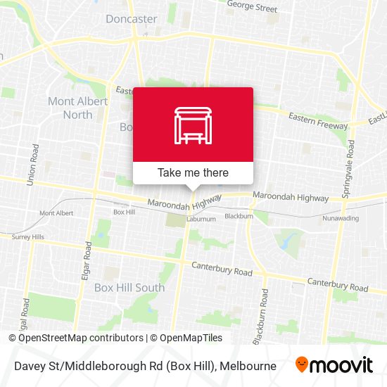 Mapa Davey St / Middleborough Rd (Box Hill)