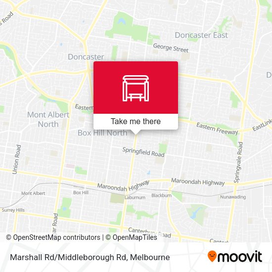 Marshall Rd/Middleborough Rd map