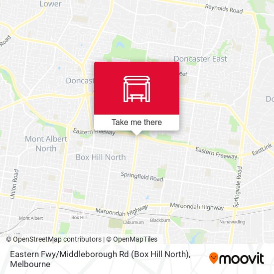 Eastern Fwy / Middleborough Rd (Box Hill North) map