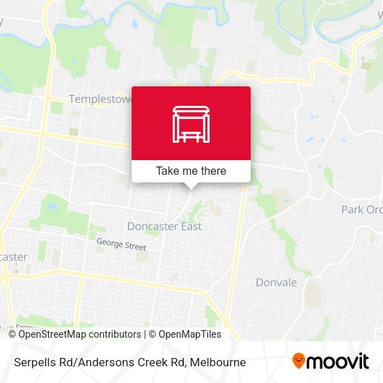 Serpells Rd/Andersons Creek Rd map
