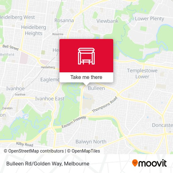 Bulleen Rd/Golden Way map