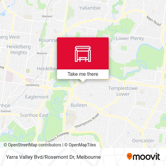 Yarra Valley Bvd/Rosemont Dr map