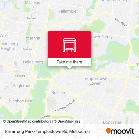 Birrarrung Park/Templestowe Rd map
