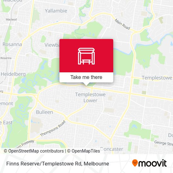 Finns Reserve/Templestowe Rd map