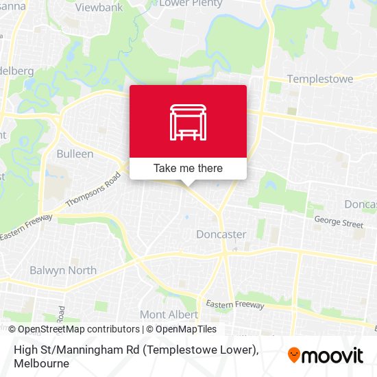 High St / Manningham Rd (Templestowe Lower) map