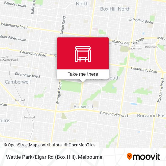 Mapa Wattle Park / Elgar Rd (Box Hill)