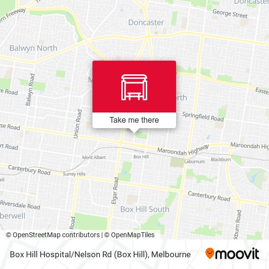 Box Hill Hospital / Nelson Rd map