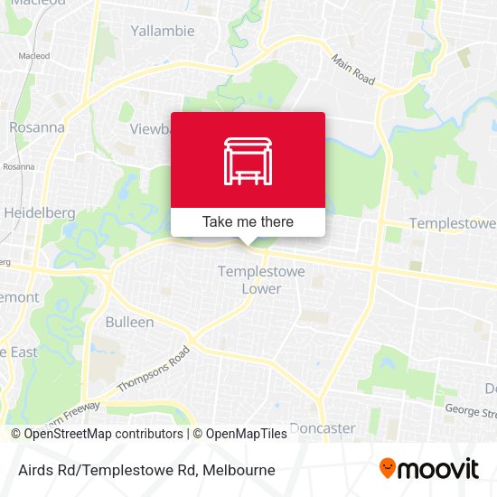 Airds Rd/Templestowe Rd map
