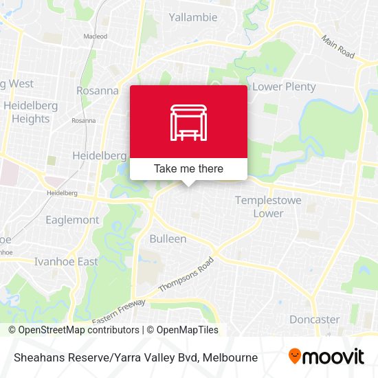 Sheahans Reserve / Yarra Valley Bvd map