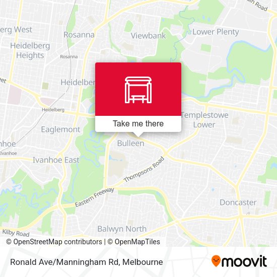 Ronald Ave/Manningham Rd map
