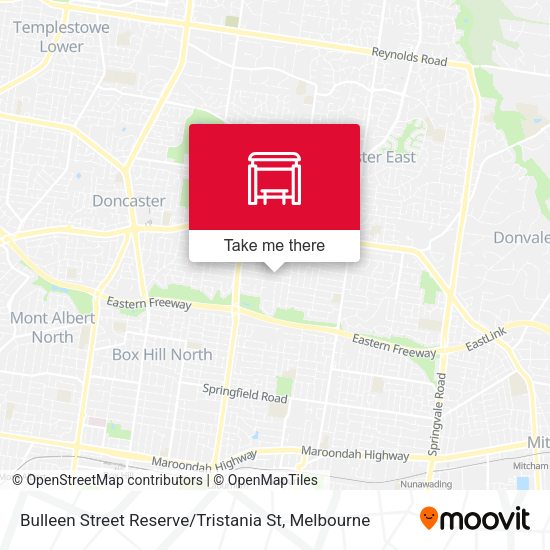 Bulleen Street Reserve / Tristania St map