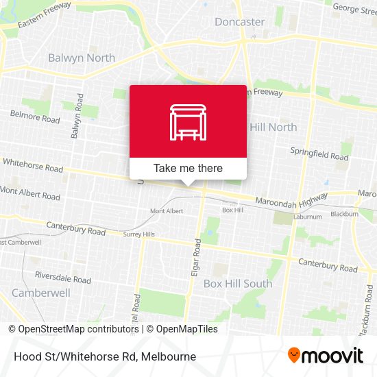 Hood St/Whitehorse Rd map