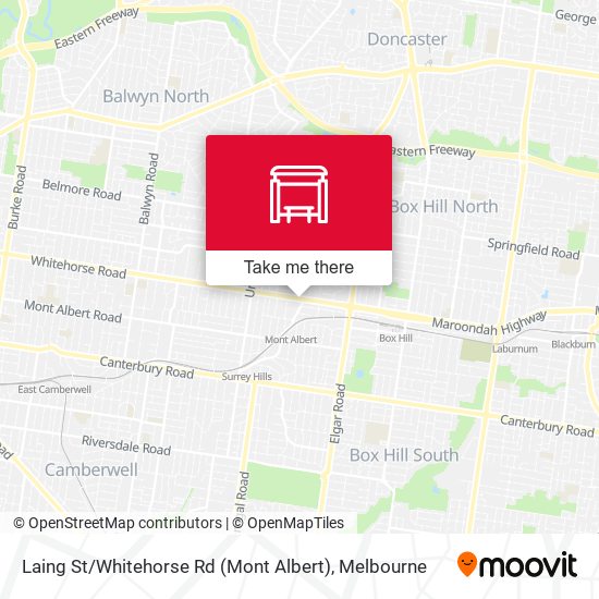 Mapa Laing St / Whitehorse Rd (Mont Albert)