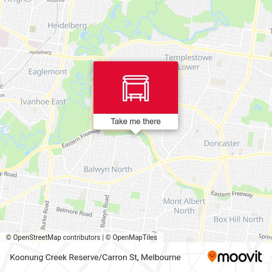 Koonung Creek Reserve / Carron St map