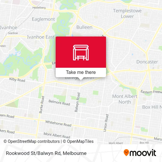 Mapa Rookwood St/Balwyn Rd