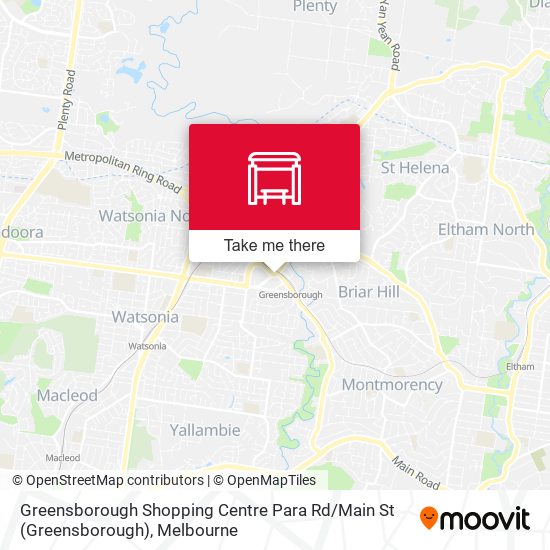 Mapa Greensborough Shopping Centre Para Rd / Main St