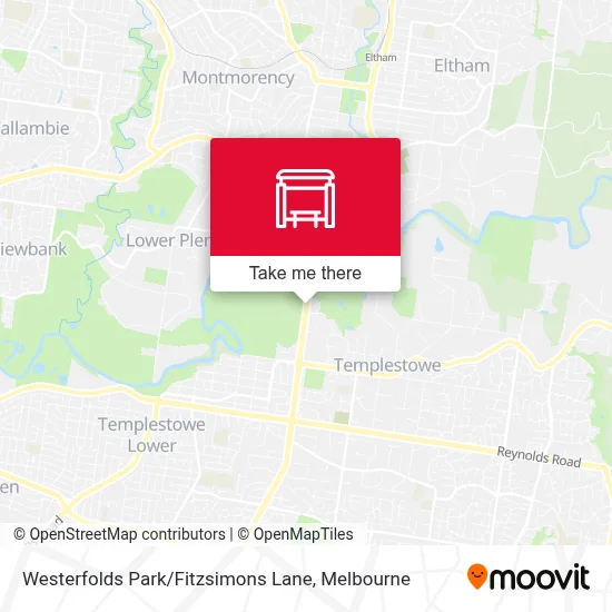 Mapa Westerfolds Park / Fitzsimons Lane