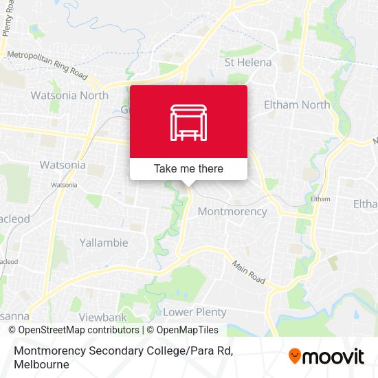 Montmorency Secondary College / Para Rd map