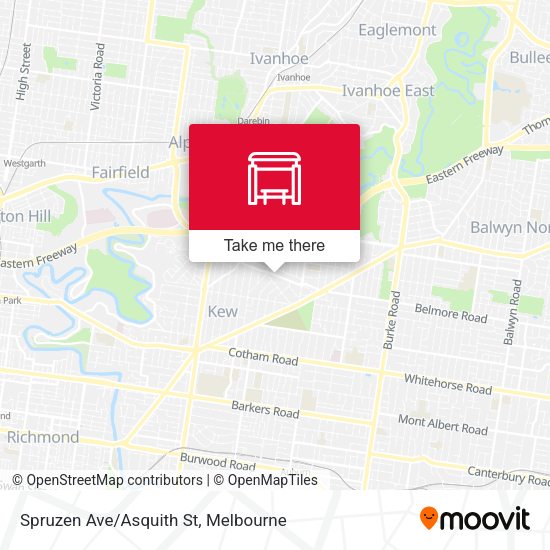 Spruzen Ave/Asquith St map