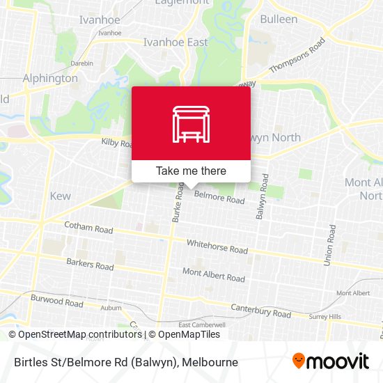 Birtles St/Belmore Rd (Balwyn) map