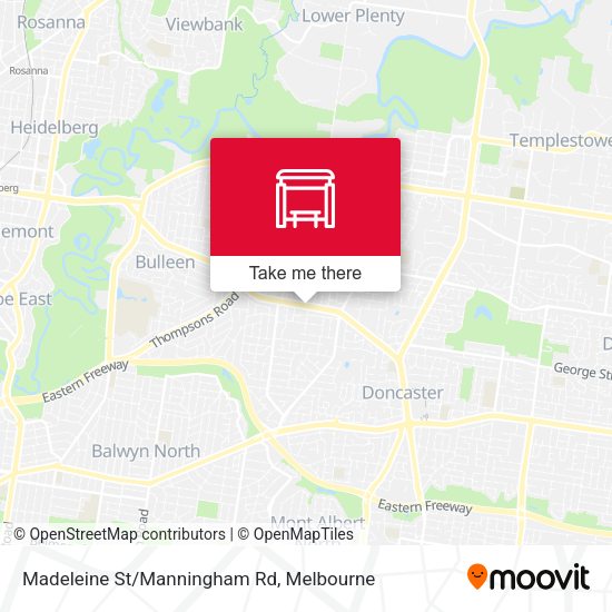 Madeleine St/Manningham Rd map