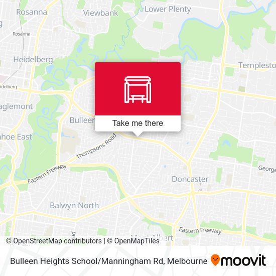 Bulleen Heights School / Manningham Rd map