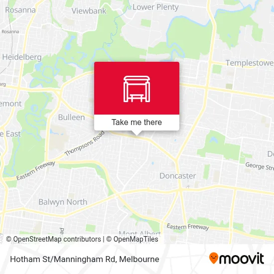 Mapa Hotham St/Manningham Rd