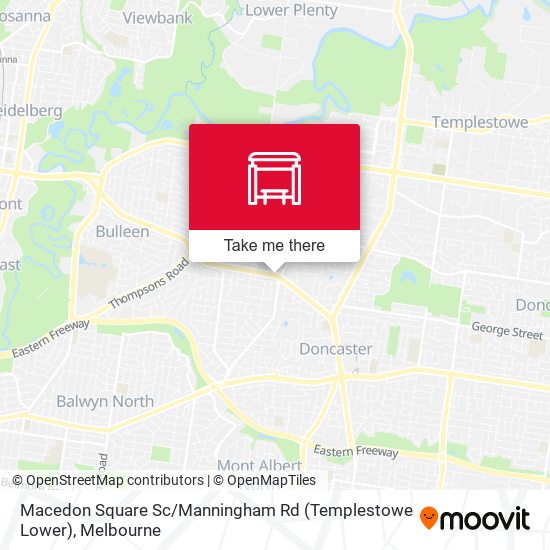 Mapa Macedon Square Sc / Manningham Rd (Templestowe Lower)