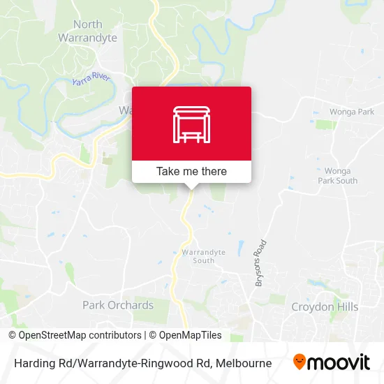 Mapa Harding Rd / Warrandyte-Ringwood Rd