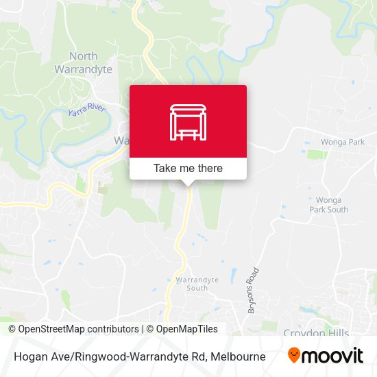Hogan Ave / Ringwood-Warrandyte Rd map
