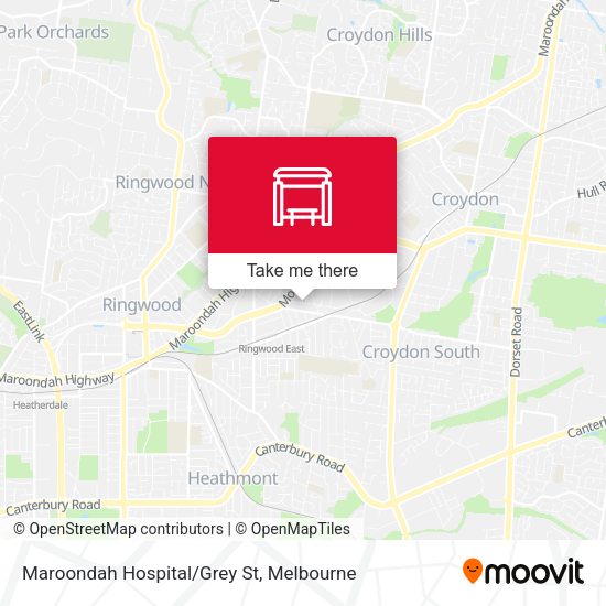 Maroondah Hospital/Grey St map