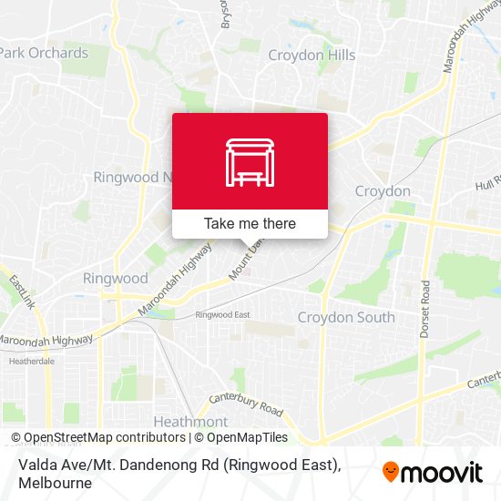 Mapa Valda Ave / Mt. Dandenong Rd (Ringwood East)