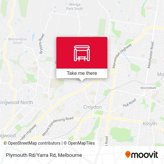 Plymouth Rd/Yarra Rd map